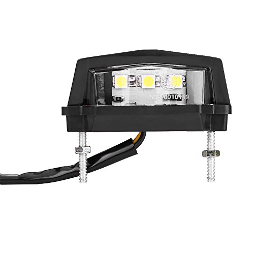 2PCS Luce Targa a LED Rossa 10‑30 V CC Lampada Targa Fanale Posteriore Universale per Veicoli SUV 12‑24 V per Camion con Rimorchio